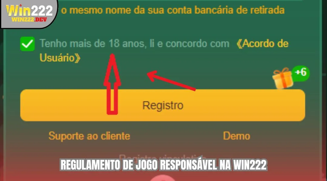 Regulamento de jogo responsável na WIN222