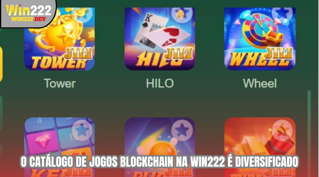 O catalogo de jogos Blockchain na WIN222 e diversificado