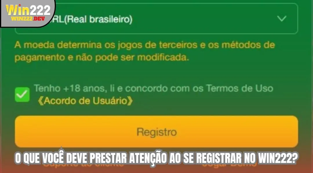O que você deve prestar atenção ao se registrar no WIN222