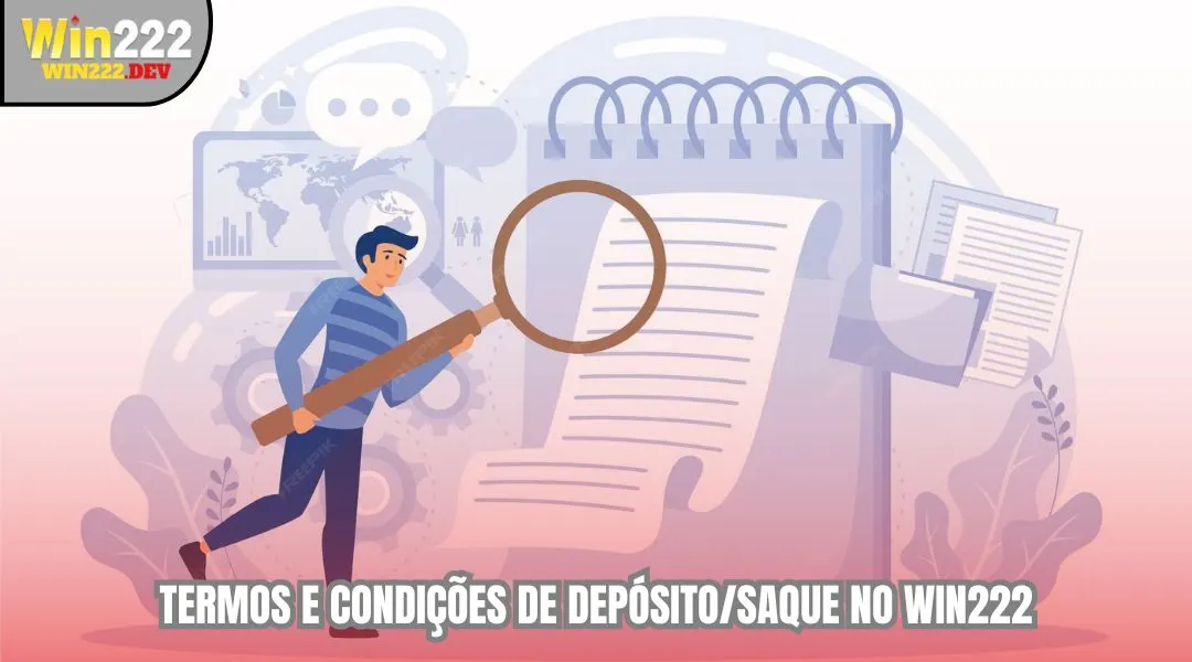 Termos e condições de depósito e saque no WIN222